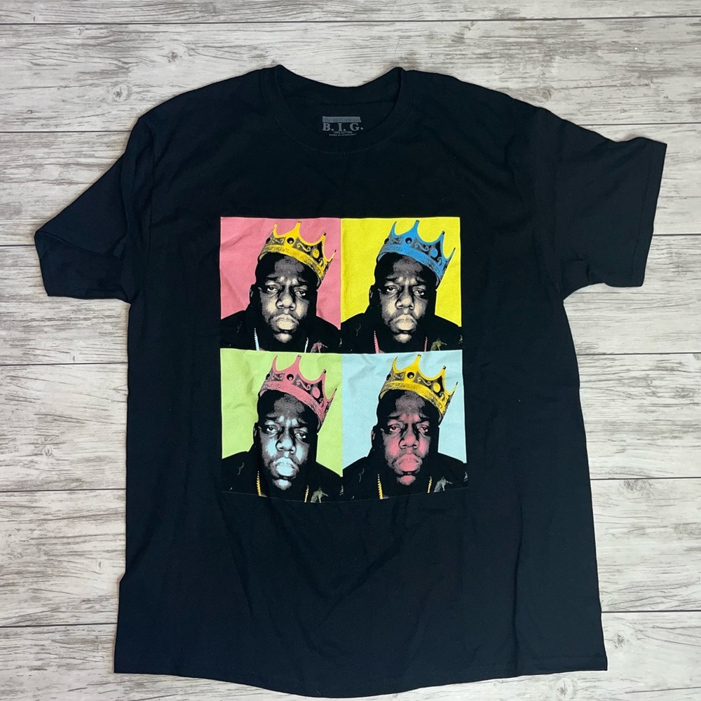 Black Graphic Tee with Colorful Pop Art Design